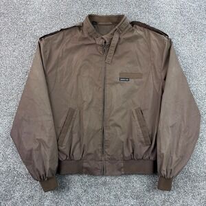 Vintage 80s Members Only Jacket Mens 42 L Brown Lightweight Bomber Full Zip